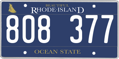 RI license plate 808377