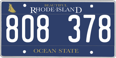 RI license plate 808378