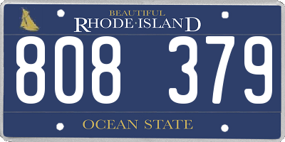 RI license plate 808379