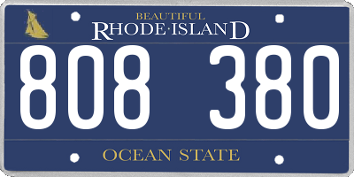 RI license plate 808380