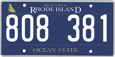 RI license plate 808381