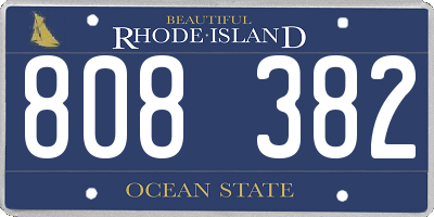 RI license plate 808382
