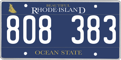RI license plate 808383
