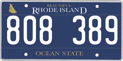 RI license plate 808389