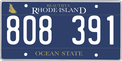 RI license plate 808391