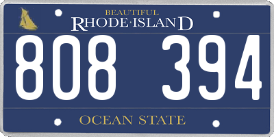 RI license plate 808394