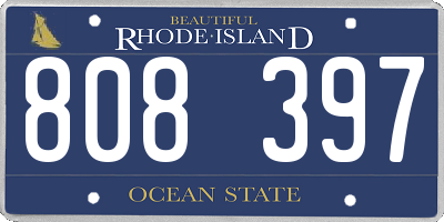 RI license plate 808397