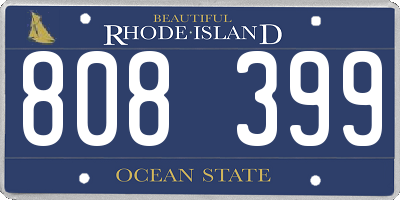 RI license plate 808399