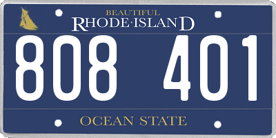 RI license plate 808401