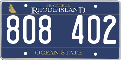 RI license plate 808402