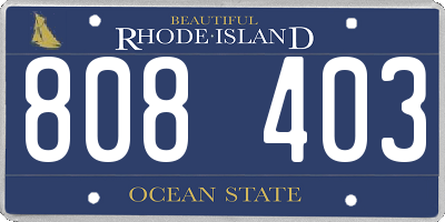 RI license plate 808403