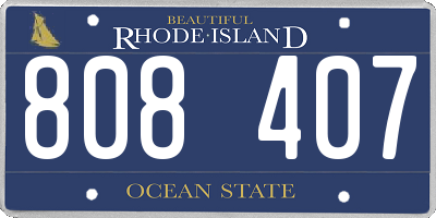 RI license plate 808407