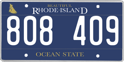 RI license plate 808409