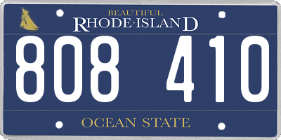 RI license plate 808410