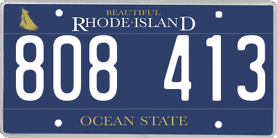 RI license plate 808413