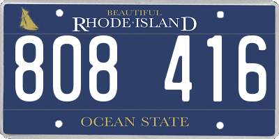 RI license plate 808416