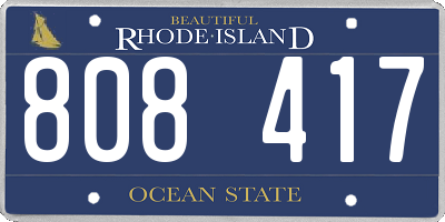 RI license plate 808417