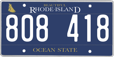 RI license plate 808418