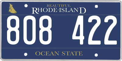 RI license plate 808422