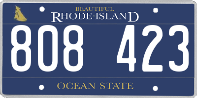 RI license plate 808423