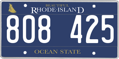 RI license plate 808425