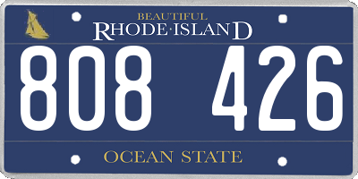 RI license plate 808426