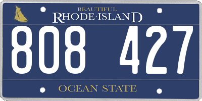 RI license plate 808427