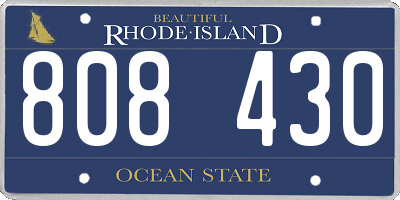RI license plate 808430