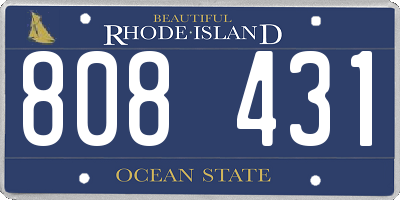 RI license plate 808431