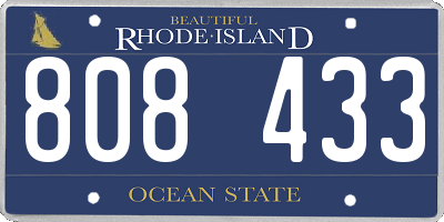 RI license plate 808433