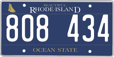RI license plate 808434