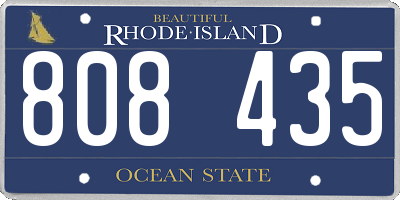 RI license plate 808435