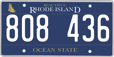 RI license plate 808436