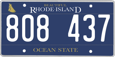 RI license plate 808437