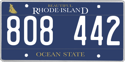 RI license plate 808442
