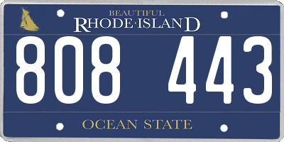 RI license plate 808443
