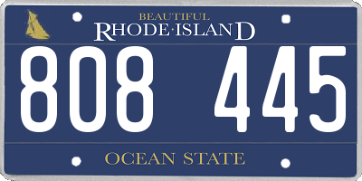 RI license plate 808445