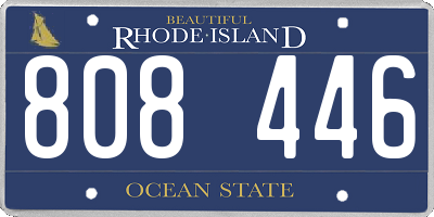 RI license plate 808446