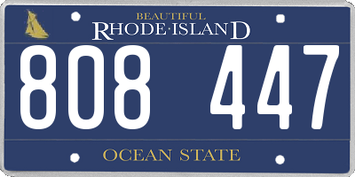 RI license plate 808447
