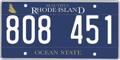 RI license plate 808451