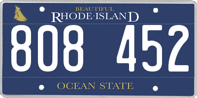 RI license plate 808452