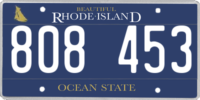 RI license plate 808453