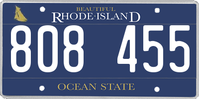 RI license plate 808455