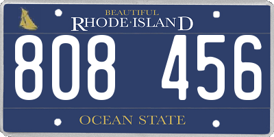 RI license plate 808456