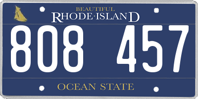 RI license plate 808457