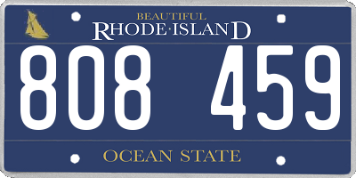 RI license plate 808459