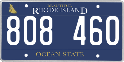 RI license plate 808460