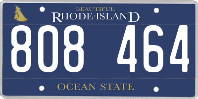 RI license plate 808464