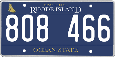 RI license plate 808466