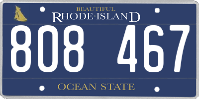 RI license plate 808467